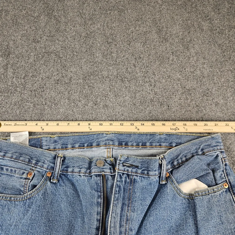 Levis Strauss & Co Mens Straight Leg Denim‎ Jeans Medium Wash Blue W42 L30